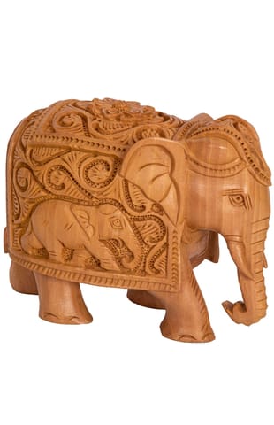 Wooden Table Top Elephant