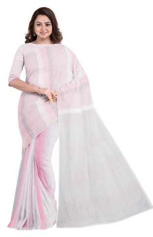 Handwoven Cotton-Silk Saree with Tassel