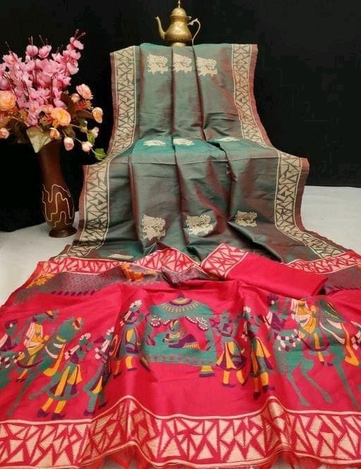 Sensational Two Tone Weaving Mysore Silk Saree