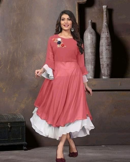 Fashionable Faux Georgette Gown