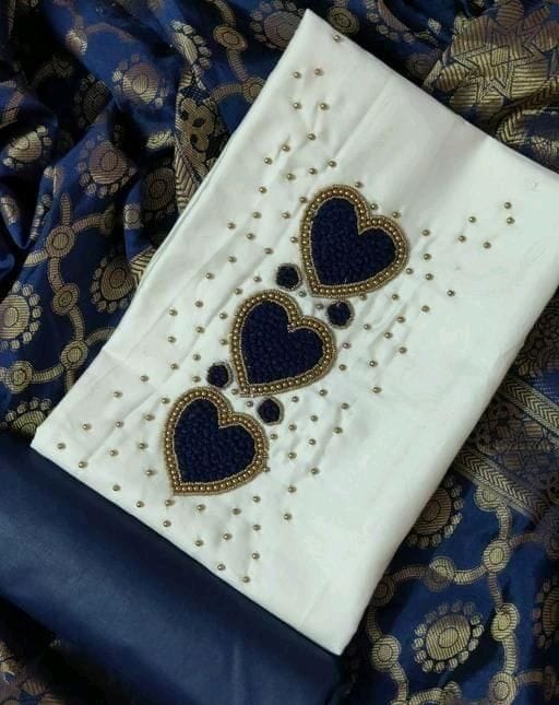 Stunning Jam Cotton Embroidered Salwar Suit Dress Material