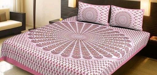 Graceful Cotton Printed Double Bedsheet with Pillow Covers