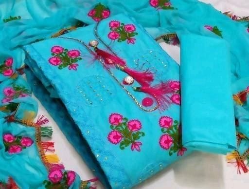 Amazing Cotton Embroidered Salwar Suit Dress Material