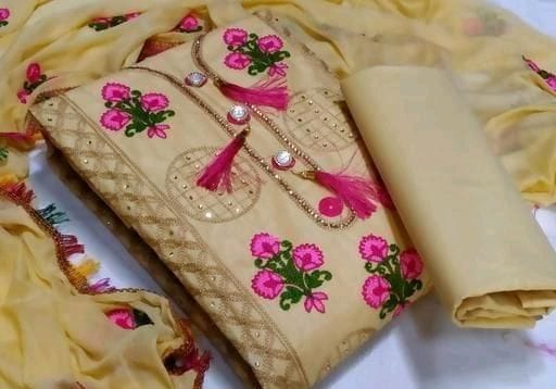 Amazing Cotton Embroidered Salwar Suit Dress Material