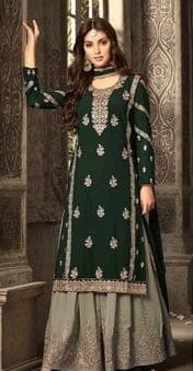 Partywear Georgette Embroidered Salwar Suit Dress Material