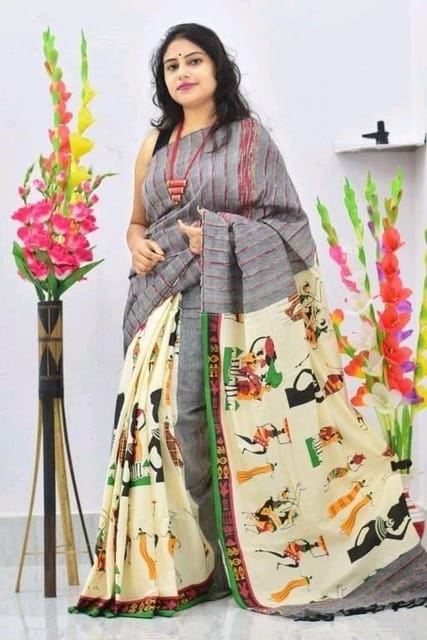 Trendy Cotton Printed Saree