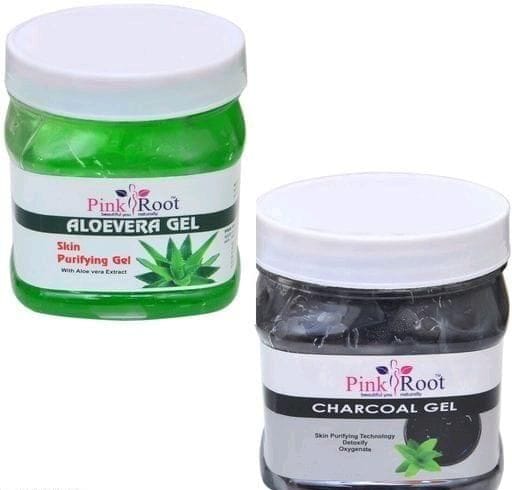 Pink Root Aloevera Gel 500Gm With Charcoal Gel 500Gm