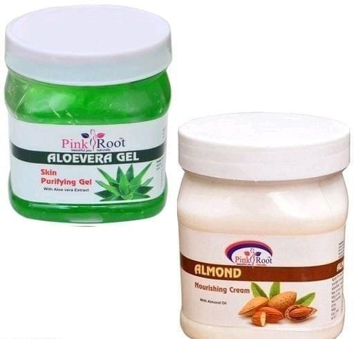 Pink Root Aloevera Gel 500Gm With Almond Cream 500Gm