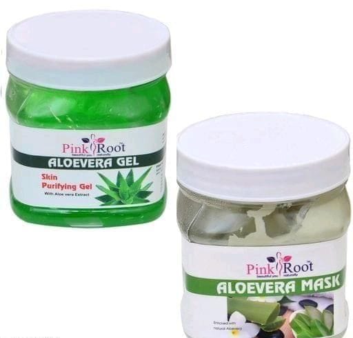 Pink Root Aloevera Gel 500Gm With Aloevera Mask 500Gm
