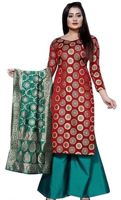 Trendy Banarasi Silk Salwar Suit Dress Material