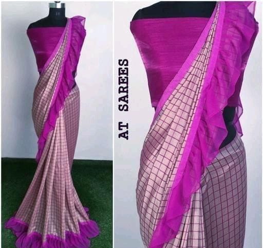 Trendy Vichitra Silk Ruffle Saree