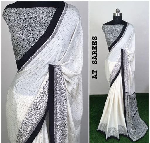 Trendy Silk Crepe Saree