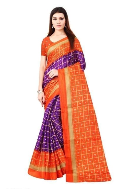 Trendy Bandhani Printed Silk Saree