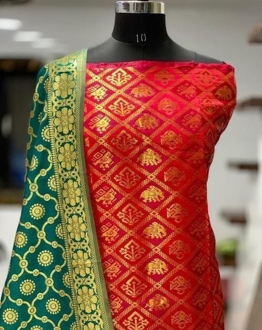 Fancy Banarasi Silk Salwar Suit Dress Material