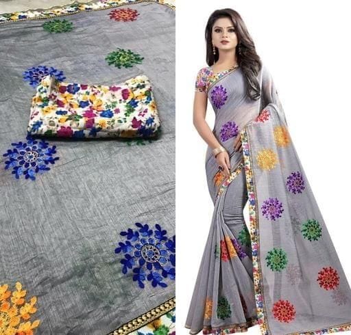 Fabulous Embroidered Chanderi Cotton Saree