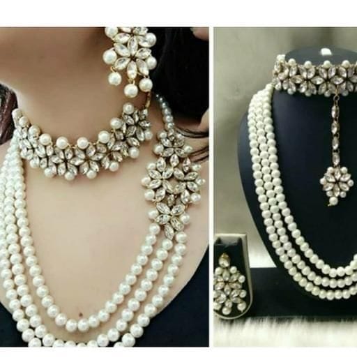 Fancy Alloy And Metal Beads Jewellery Set