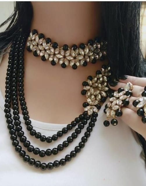 Fancy Alloy And Metal Beads Jewellery Set