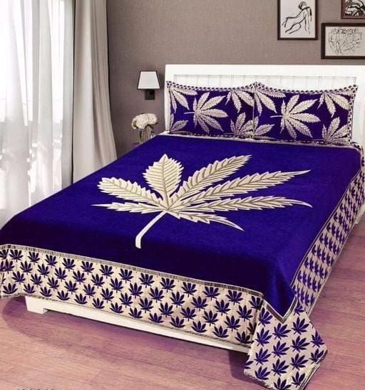 Beautiful Chennile Double Bedsheet with Pillow Covers
