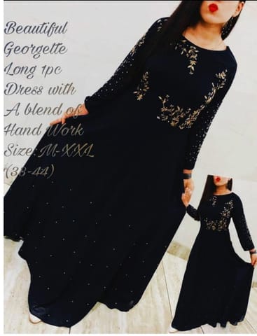 Fancy Georgette Embroidered Gown