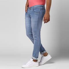 BUKKL Men's Blue Stretchable Slim Fit Jeans