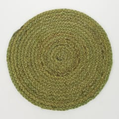 Green Round jute placemats/ dining table mat buy online/Round jute table mat/Handmade dining table mats in green color and is the best substitute to round seagrass table mat/water hyacinth placemats