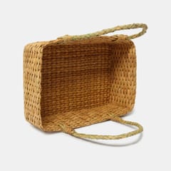 Gift hamper baskets/ decorative storage baskets/ clothes storage baskets/ Fruit baskets/ Pet Basket/ Picnic Basket/ for shelves which are perfect alternatives to wicker storage baskets/ Use this natural Straw/dry grass/Seagrass/Kouna Grass basket as baby clothes basket/under shelf toy storage basket (Shape Rectangular)