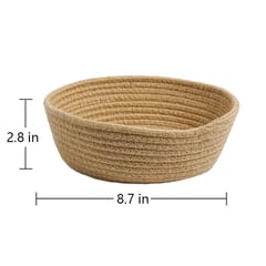 Habere India-All the Cultures Fabricating India Jute Baskets Online | Designer Baskets | Storage/Shelves Baskets | Fruit Baskets or Clothes {Beige, Small (8.7" x 2.8")}