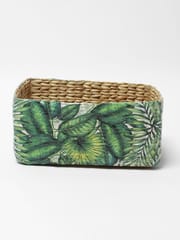 Decoupage decorative tray/office table paper tray which is the perfect substitute to wooden tray and can be used as a vegetables tray or table tray for office, (Set of 3 - Tropical Green)