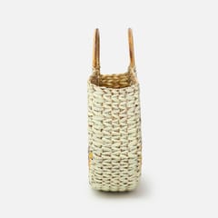 Habere India-All the Cultures Fabricating India Handmade Small Dry grass/Natural Cane/Chic Dry Grass bag/Handbag carry tote bag (Large)