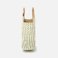 Habere India-All the Cultures Fabricating India Handmade Small Dry grass/Natural Cane/Chic Dry Grass bag/Handbag carry tote bag (Large)