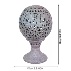 HabereIndia-Agra Handmade Sphere Marble Diya Lampshade