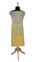 Rohia by Chhangamal Hand Embroidered Beige Viscose Unstiched Chikan Kurti Length(Kurta 2.5 M, Bottom 2 M, Dupatta 2.15 M)
