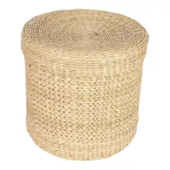 Laundry basket online with lid/Clothes basket/ Straw/dry grass/Seagrass/Kouna Grass for baby clothes storage and best alternative to natural round wicker laundry basket with lid (Round)