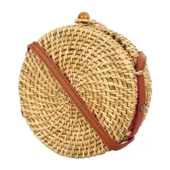HabereIndia -Round Cane sling Bag/ Baali Rattan Sling  bag/ Trendy bag