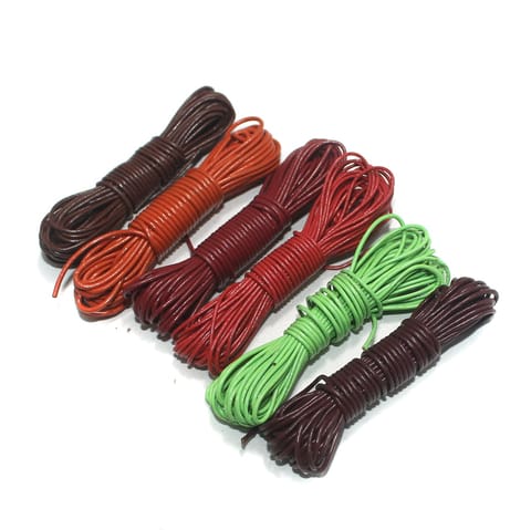 6 Leather Cord Combo Assorted 1 mm