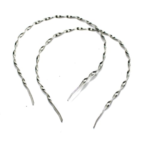 Twisty Hairband Bases Silver 15 Inch
