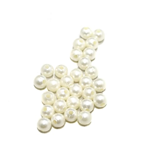 200 Pcs Acrylic Pearl Beads Off White 6mm
