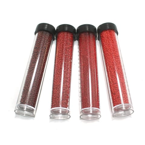4 Colors Preciosa Seed Beads Combo Red 11`0