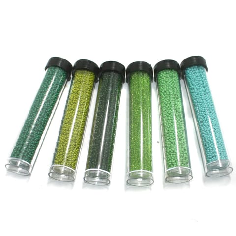 6 Colors Preciosa Seed Beads Combo Green 11`0