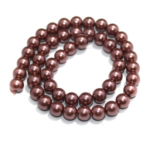 8mm Copper Glass Pearl Beads 1 String
