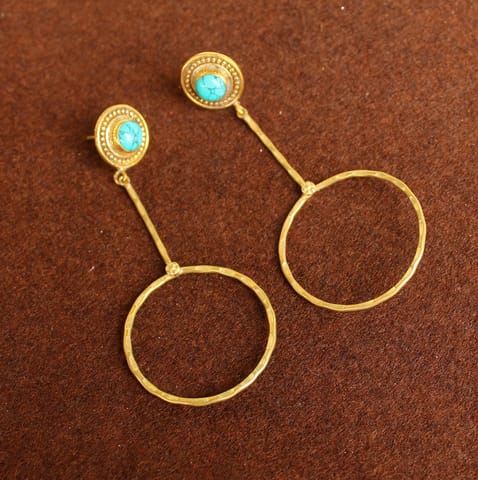 Gold Plated Gemstone Danglers Earring