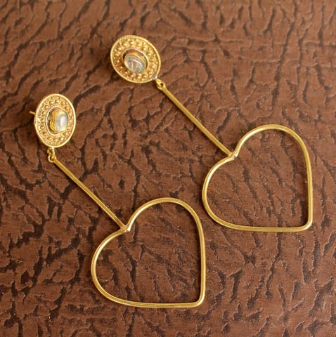 Gold Plated Gemstone Danglers Earring