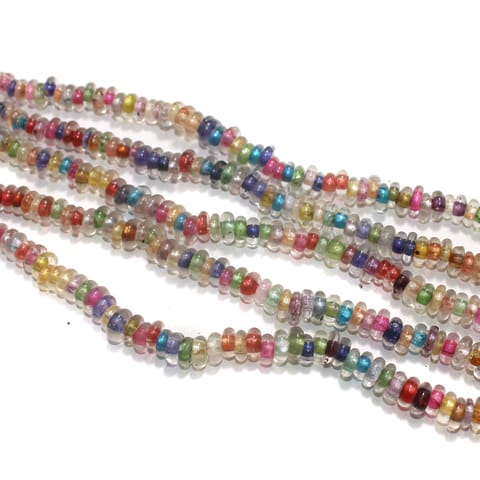 5 Strings Donut Beads Inside Color Assorted 8mm