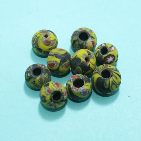 50 Assorted Antique Mosaic Glass Beads 11x13