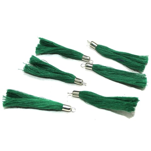 100 Pcs Cotton Thread Tassels Green, Size 2 Inches