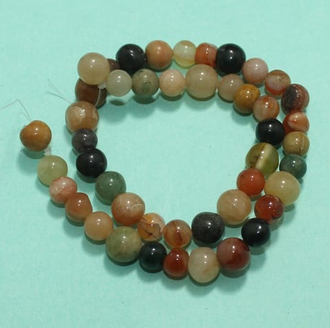 Round MultiColor Onyx Stone Beads 8-11 mm