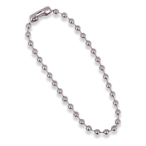 50 Pcs Ball Chains Tag With Bead Connector Clasp Silver 2mm