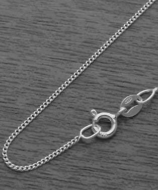 92.5 Sterling Silver 1.75mm Curb Chain 45 cms