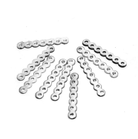 50 Pcs Silver Finish Spacer 7 Hole 1.25 Inch