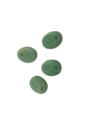 8*10mm Flat Oval Amazonite with Hole on Top